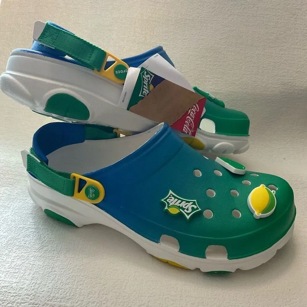 Crocs‎ Sprite Coca-Cola All Terrain Clogs Sandals Men's Size 11 Green  New